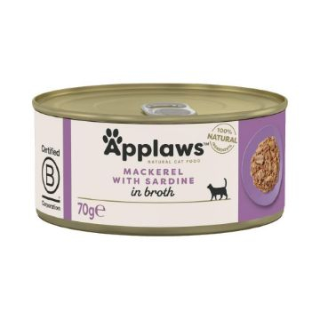 Applaws Cat - Mackerel & Sardine In Broth Mini Can 70G